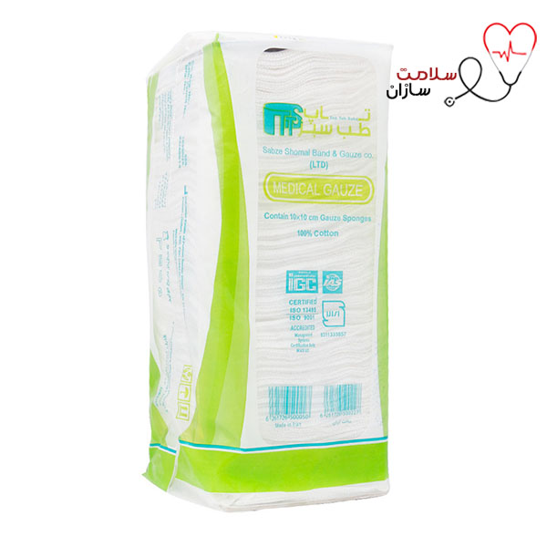 گاز طبی غیر استریل تاپ طب سبز 400 گرم