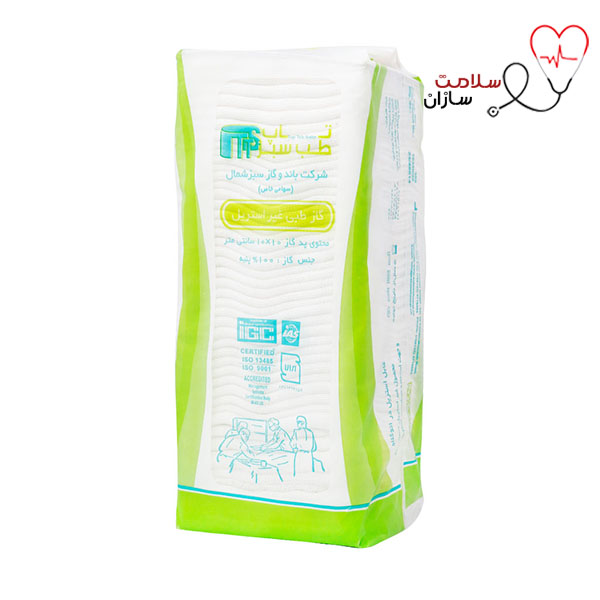 گاز طبی غیر استریل تاپ طب سبز 400 گرم